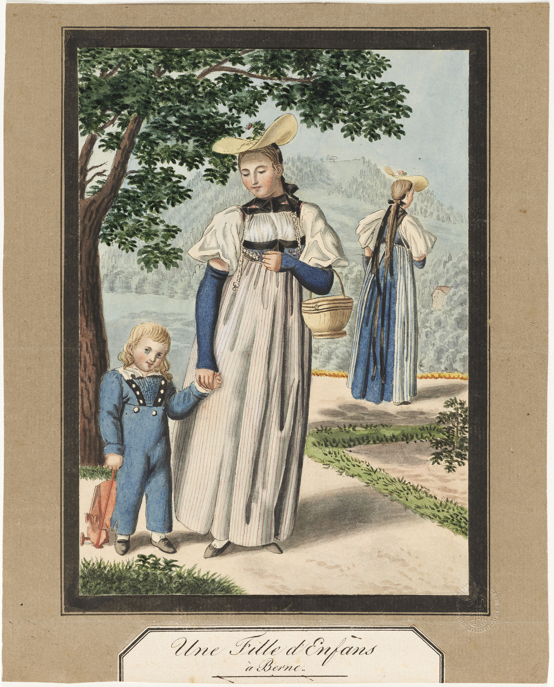 Scène de genre représentant une bonne d’enfants.