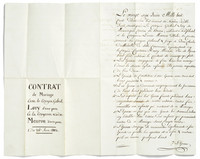 Contrat de mariage d'Henriette-Louise de Meuron et Gabriel Lory «Fils»